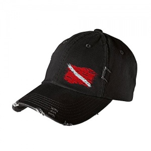 Born of Water Scuba Diving Hat: Ripped Dive Flag Distressed Cap — Freedive | Scuba Dive | Spearfishing
